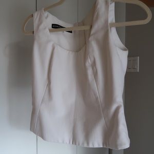 White structured cotton tank top
